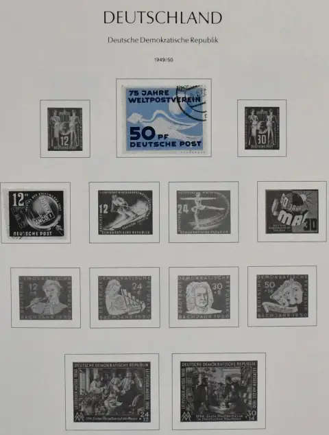 GDR, 1949-1969, used collection in pre-printed album with initial values from no. 242, then Chinese no. 286/88 etc., almost complete from 1958, with blocks,…