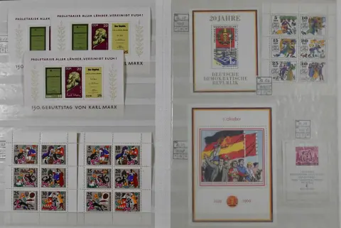 NDR, čistá sbírka s mj. Bl. 10, Bl. 15, šestiblok č. 1039/44 s DV atd., z let 1969-1987 téměř kompletní, některé (zejména bloky) vícekrát. Michel 2500,-