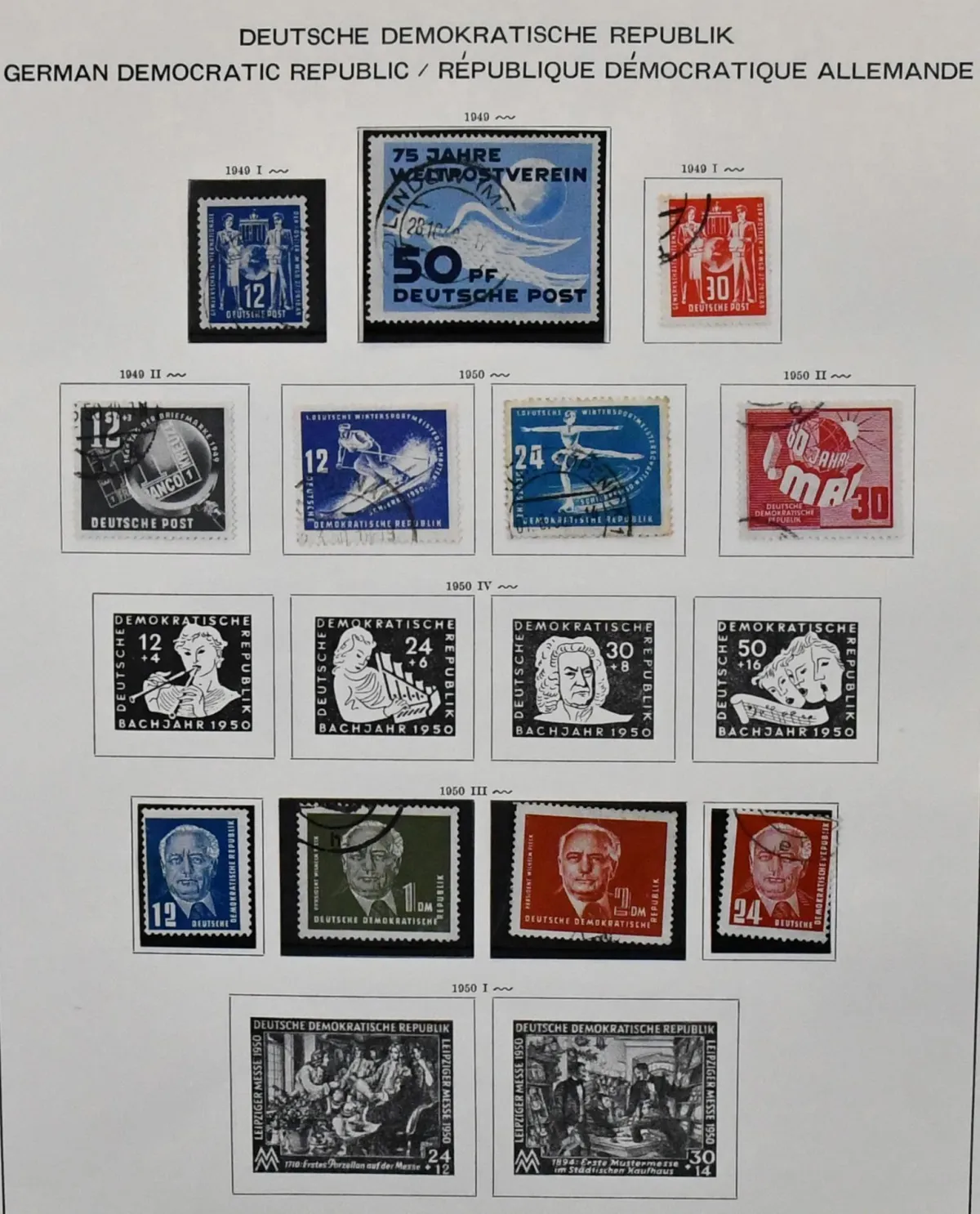 GDR, used collection in pre-printed album with initial values from no. 242, plus some Academy values, Fair, from 1955-1969 largely complete, Mi. over 2000,-