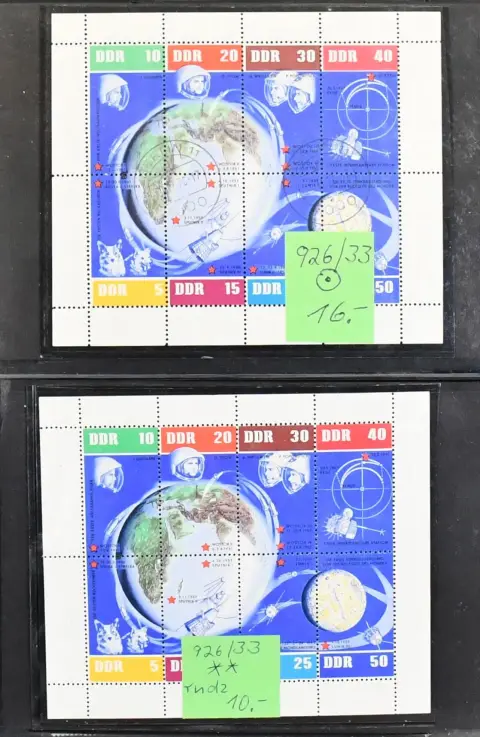 GDR, compilation with complete years, KLB no. 926/33 in sevens (Mi. 420,-), a Marx booklet, 27 stamp booklets etc.