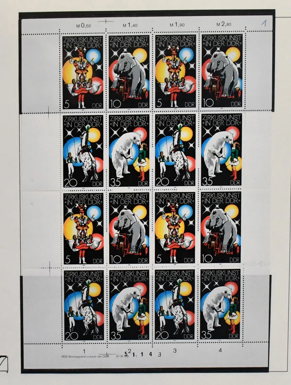 DDR, Slg. von über 80 Bögen, dabei kpl. gest. Sätze, Bl. 19, postfr. Zus.-Dr.-Bogen Nr. 2364/67 und 2464/71 (Mi. 195,-), Zus.-Dr.-Bogen Nr. 3306/9 postfr. und…