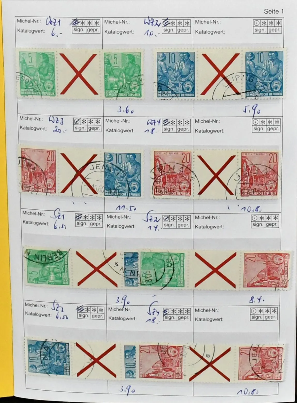 DDR, postfrische und gestempelte Partie nur früher Zus.-Dr. und MH bis 1960, dabei FJP mit WZ1-4, SZ1-4 teils dreifach, H-Bl. 7-9 (3, u.a. ungeklammerte MH…