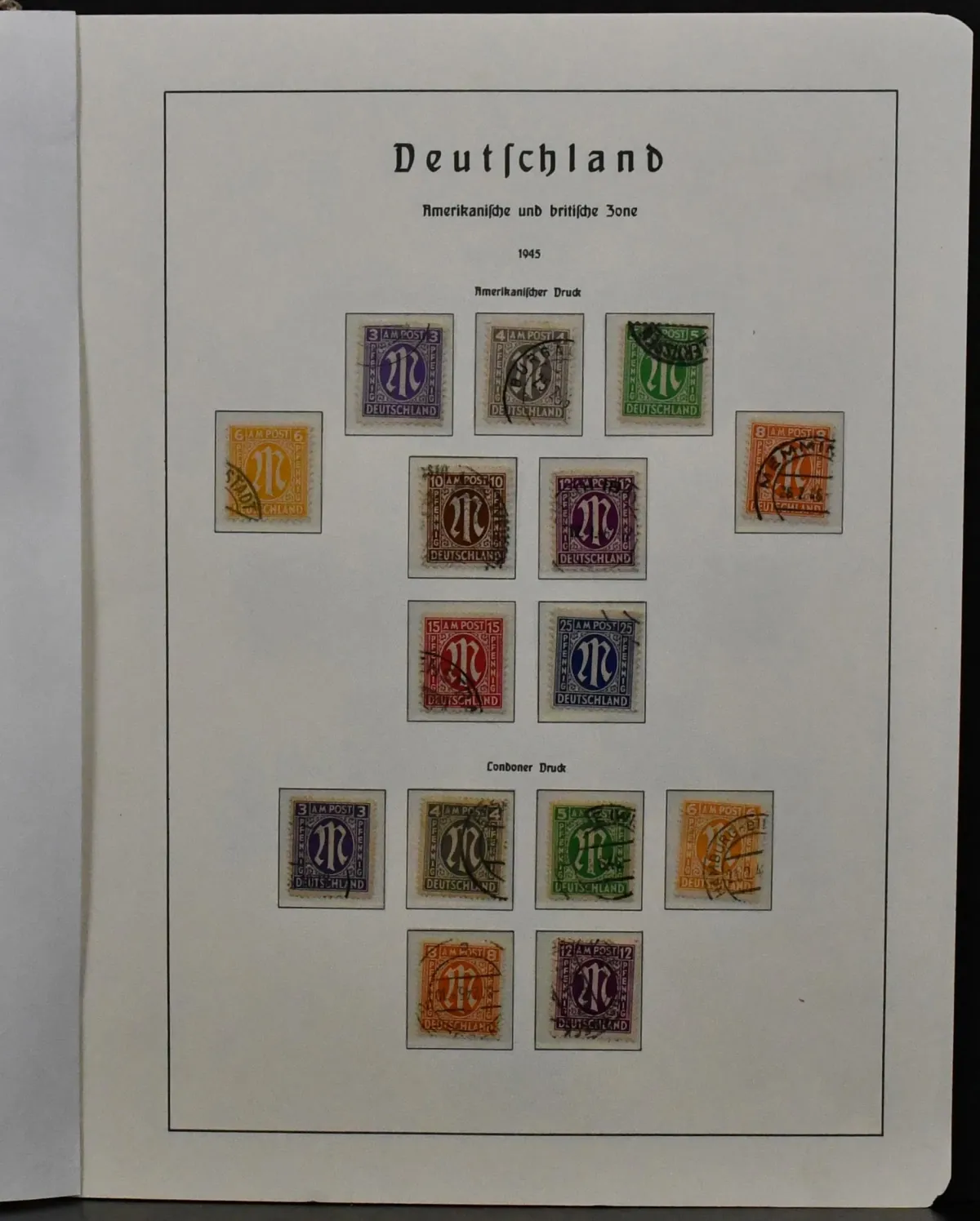 Bizone, 1945/49, used, from No. 1-110 complete collection, including No. 1/35, 36/51I/II, 52 values complete, unchecked and partly doubtful, Bauten eg/wg, No.…