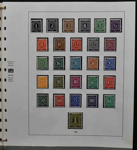 Bizone, 1945/49, etwas postfr., meist ungebrauchte Sammlung, bis auf einige Werte ex Nr. 52/68, kpl. Dabei Nr. 1/35, 36/51, 23 versch. Werte ex Nr. 52/68,…
