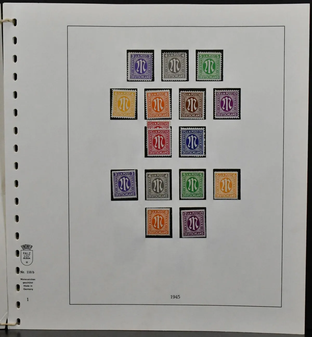 Bizone, 1945/49, collection neuf depuis n° 1/51I/II, sans n° 49I, compl., avec n° 93wg (Mi. 100,-), 101/10 etc., sur feuilles préimprimées Lindner. En plus Bl. 1 impeccable obl. (expertisé Schlegel BPP, Mi. 250,-)