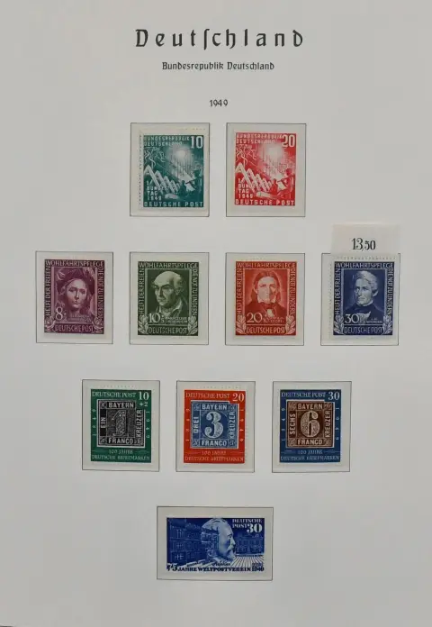 Bund, 1949-1974, kpl. postfrische Slg. im Leuchtturm-Vordruckalbum, dabei alle besseren Werte inkl. Helfer-Serien, Marienkirche, Naba, Posthorn-Serie mit…