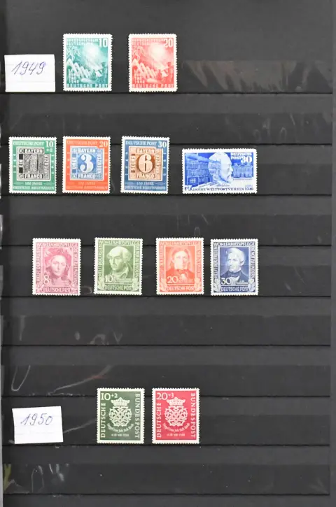 Bund, 1949-1984, postfrische (wenig ungebr.) kpl. Slg. mit Nr. 111/12, 113/15, 117/20, 121/22, Posthorn kpl., aber gemischte Erhaltung, 139/40, 141/42,…