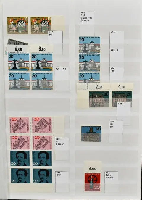 Bund, 1964-1970, postfrische Spezialslg. nur Besonderheiten, dabei Plattenfehler wie Nr. 420I-II(2), 424I (!), 454I, 470I, 473I, 475I, 488I, 504II, 540I,…