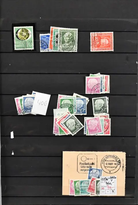 Bund, gestempelte Partie der ersten Jahre, dabei alleine sechs kpl. gest. Serien Heuss lumo (!), aber auch Nr. 116 etc.