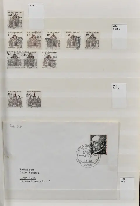 Bundesrepublik, 1964-1976, ausschließlich gestempelte Spezialslg. nur Besonderheiten, dabei Plattenfehler mit Nr. 454I, 540I, 603I, 655I/II, 673I, 694I, 696I,…