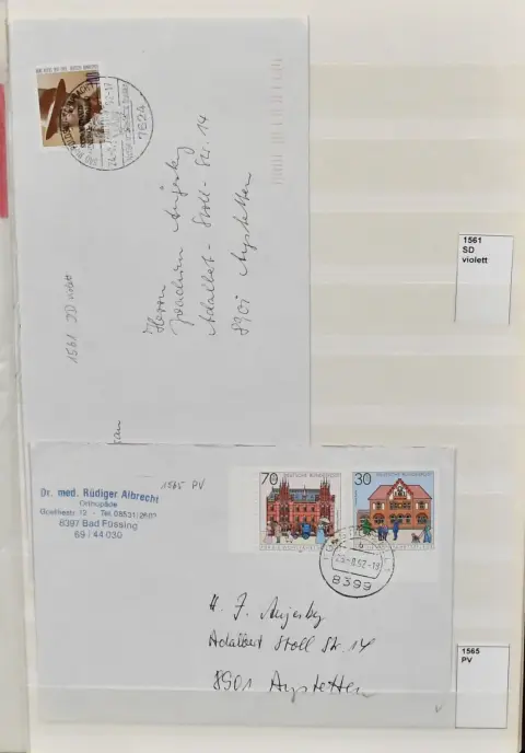 SRN, 1991-1996, specializovaná sbírka pouze použitá, zvláštnosti, mj. deskové vady jako č. 1573I-III, V, 1584I, 1596II/III, 1597I, 1625I, 1633I atd.