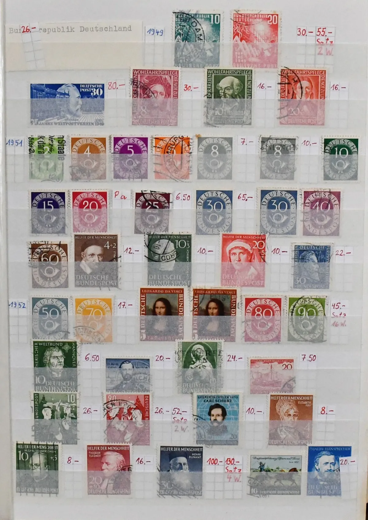 Bund, 1949/2016, ražená sbírka od č. 111/12, mj. 1952-1993 kompl., poté stále rozsáhlá, ve dvou tlustých albech E. Mi. přibližně 3500,-