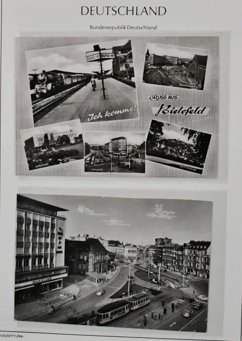 Spolková republika, 1955/56, specializovaná sbírka s samotnými 145 dokumenty a četnými volnými známkami, všechny s razítky nebo odkazem "Bielefeld", mnoho centrálně ražených luxusních kusů, dobročinnost se třemi dopisy č. 225, série vícekrát volná atd.
