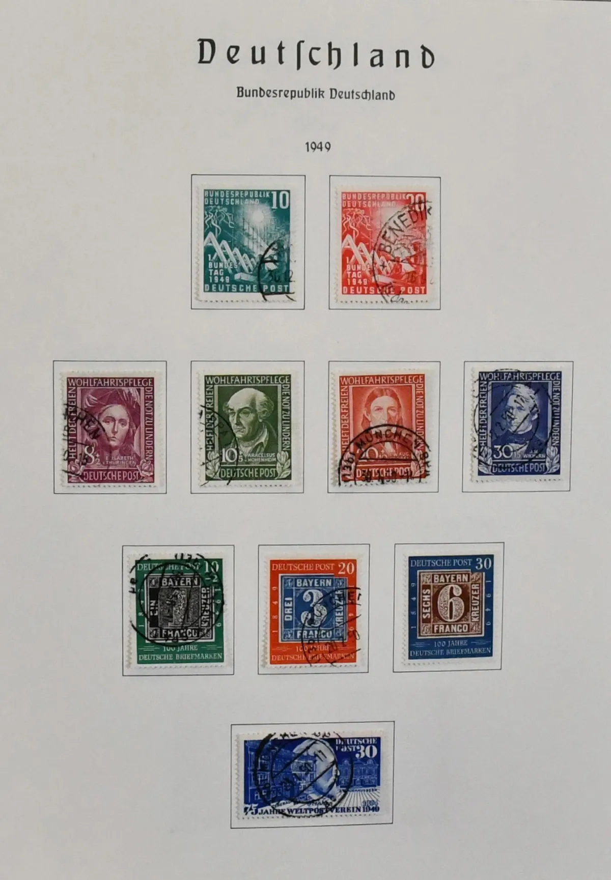 Bund, 1949/1979, used complete collection from no. 111/22 (only no. 115 unused), with 139/42, all welfare sets etc., in thick Leuchtturm pre-printed album. Mi. 2400,-