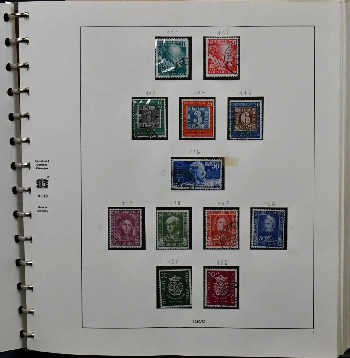 Niemcy, 1949-1980, kompletna kolekcja kasowana ze wszystkimi początkami (bez Heuss lumo nr 259/60), poza tym ze wszystkimi lepszymi wartościami, w dwóch albumach Lindner. Mi. 2800,-