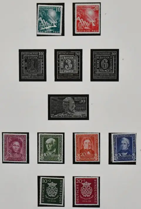 SRN, 1949/1991, poštovní sbírka s mj. nr. 117/22, 139/46, od 1953-1991, pouze bez nr. 189, ale s Heuss Lumogen a ležícím vodoznakem, kompletní. Mi. 3800,-