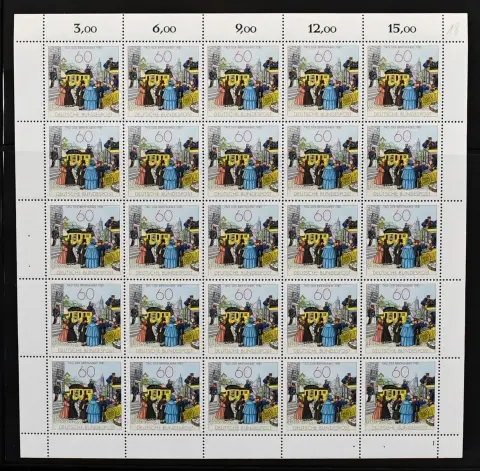 Germany, mint never hinged collection of sheets of ten from the 1990s, including many better ones such as Nr. 1757/61, 1860/64, 1920/24, 1968/71, 1990/94 etc. Mi. 3000,-