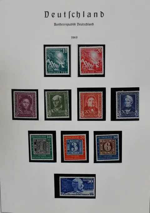 Germany, 1949/1980, complete mint/used collection except no. 136 and 138, from no. 111/16, in Leuchtturm pre-printed album. Includes all welfare sets from 1949 complete used, no. 121/22 used, Posthorn 2/60 and 80 pf. mostly mint, no. 139/42, Heuss etc.