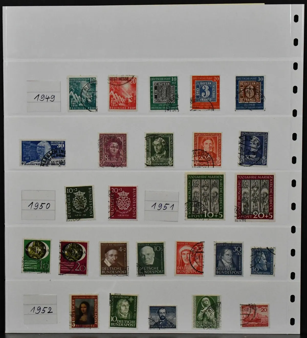 Germany, 1949-1975, almost complete used collection with the better beginnings, includes no. 113/15, Helferserien sets, 139/40, 141/42 etc. (without definitive sets), plus further parts up to 1999