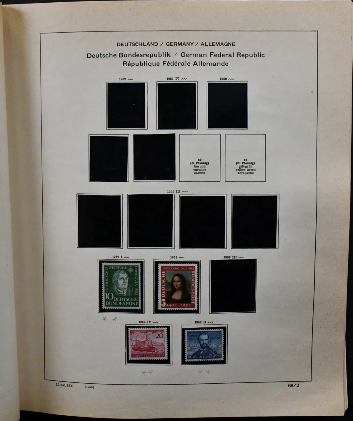 Germany, 1952/1996, mint collection from no. 148/50 etc., complete from 1954-1996 (no. 189/90 mint), incl. Heuss Lumogen and lying watermarks, in thick Schaubek pre-printed album. Mi. 3000,-