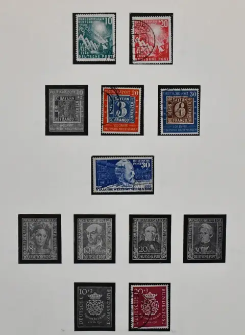Germany, 1949/1977, used collection from no. 111/12, with no. 114 PF II (Mi. 180,-), 115/16, 121, 143/47 etc., from 1952-1977, complete except for a few values, in SAFE pre-printed album. Mi. approx. 2000,-