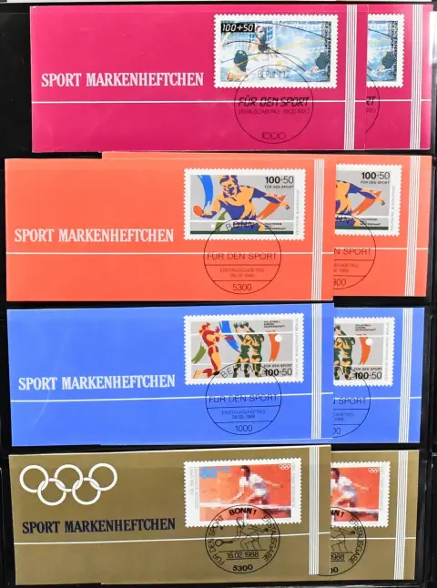 Bund, Bestand von ca. 250 postfr. Sondermarkenheftchen (ca. 1982-2000), dabei Sporthilfe, Rotkreuz und Wohlfahrtspflege, fast alles unbeschriftet