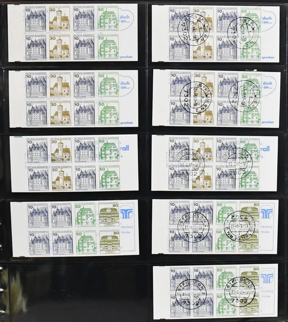 Bund, Partie von 82 Markenheftchen ex MH 22/40, im SAFE-Ringbinder. Dabei gutes MH 40 per drei. Mi. 1100,-