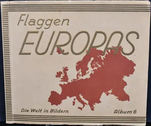 "Flaggen Europas", album z serii "Die Welt in Bildern - Album 5", wyd. "Salem Cigarettenfabrik Dresden", wczesne lata 30., kilka obrazków odpadło...