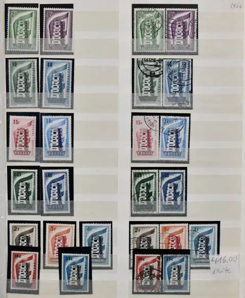 Europa Union, CEPT 1956-81, collection kept in parallel mint never hinged and used with good issues such as Luxembourg 1956/57 each in pairs, same Liechtenstein 1960…