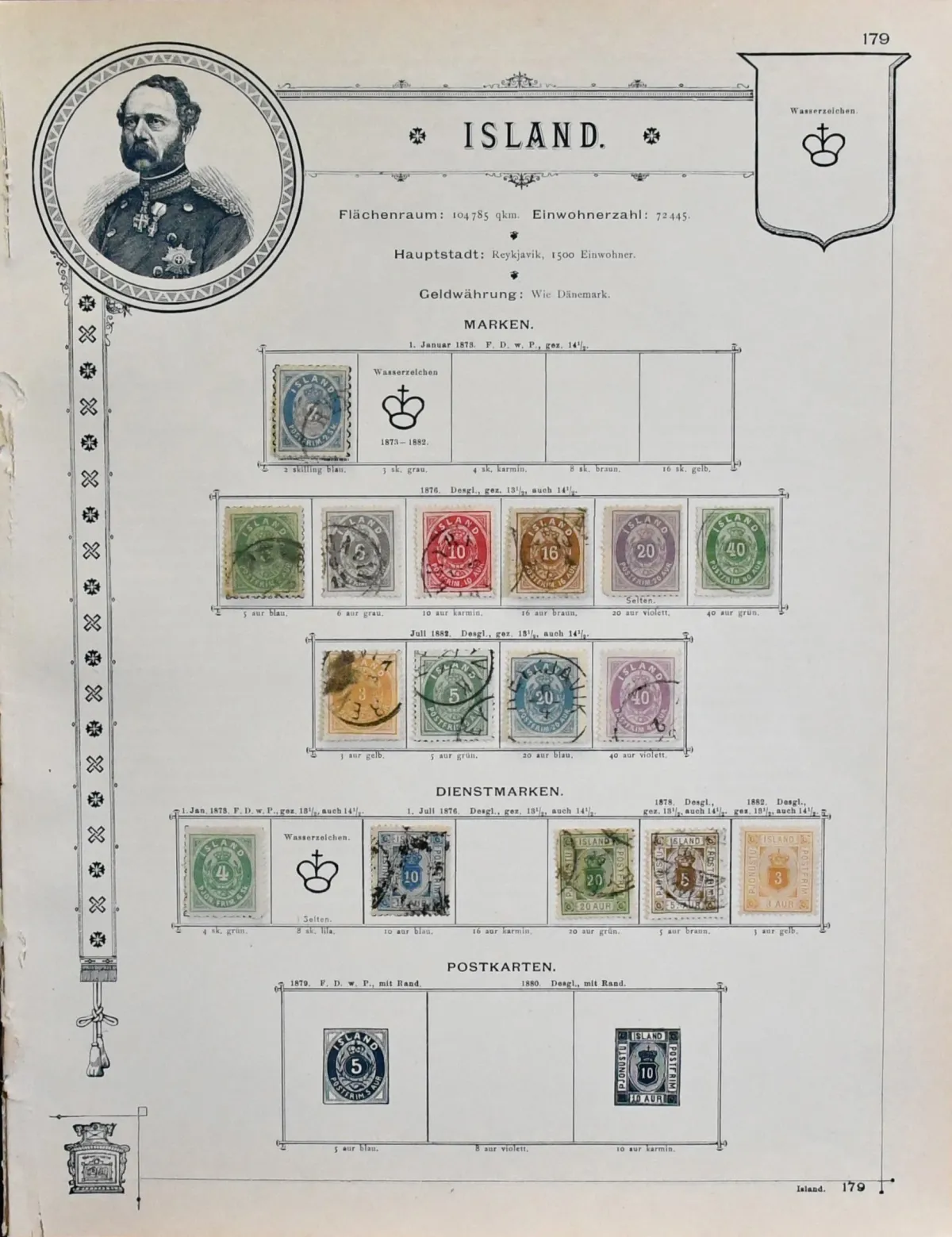 Scandinavia, mainly used collection in mixed condition on old gold-edged pre-printed pages, including Iceland no. 1 (high catalogue value), 7-11, 14-15, Sweden…