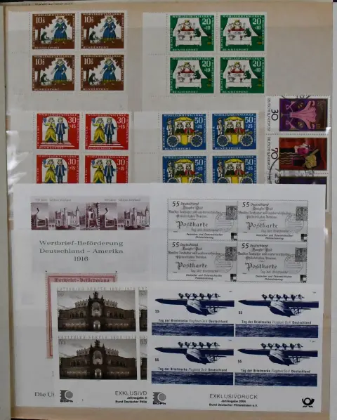 Západní Evropa, bloky, album mj. Francouzská zóna Baden Bl. 1A/B, včetně Bl. 1B PF IV (Mi. 370,-), NDR Bl. 13 dvakrát raženo a jednou s…