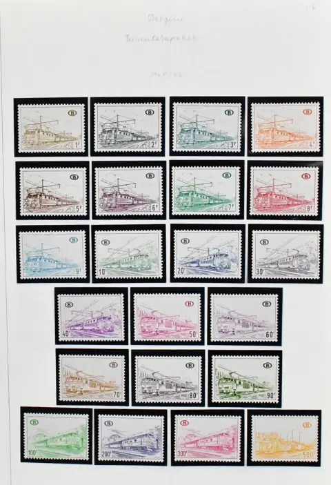 België, nevengebieden met spoorweg- en postpakketzegels, postfrisse verzameling uit 1951-1980, waaronder spoorweg vanaf nr. 296, 297 (Mi. 220,-), elektrische locomotieven uit…
