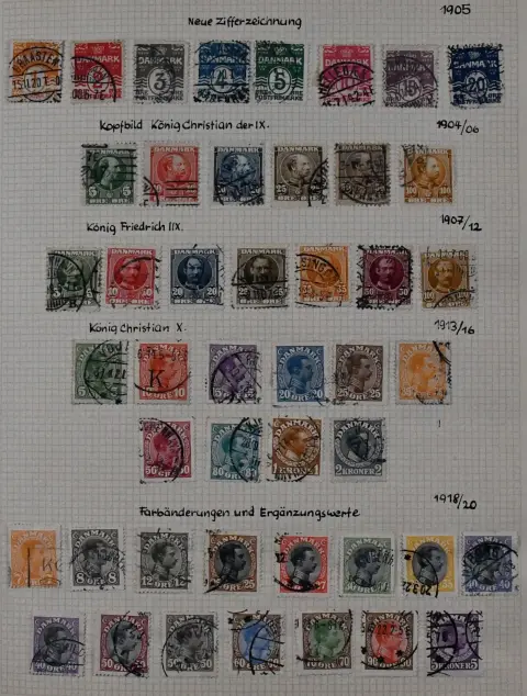 Denemarken, 1904-1999, aanvankelijk gestempelde, later postfrisse verzameling in twee banden, waaronder o.a. nr. 47/52, 143/45, H-Bl. 10/12, nr. 177/79, vanaf 1966…