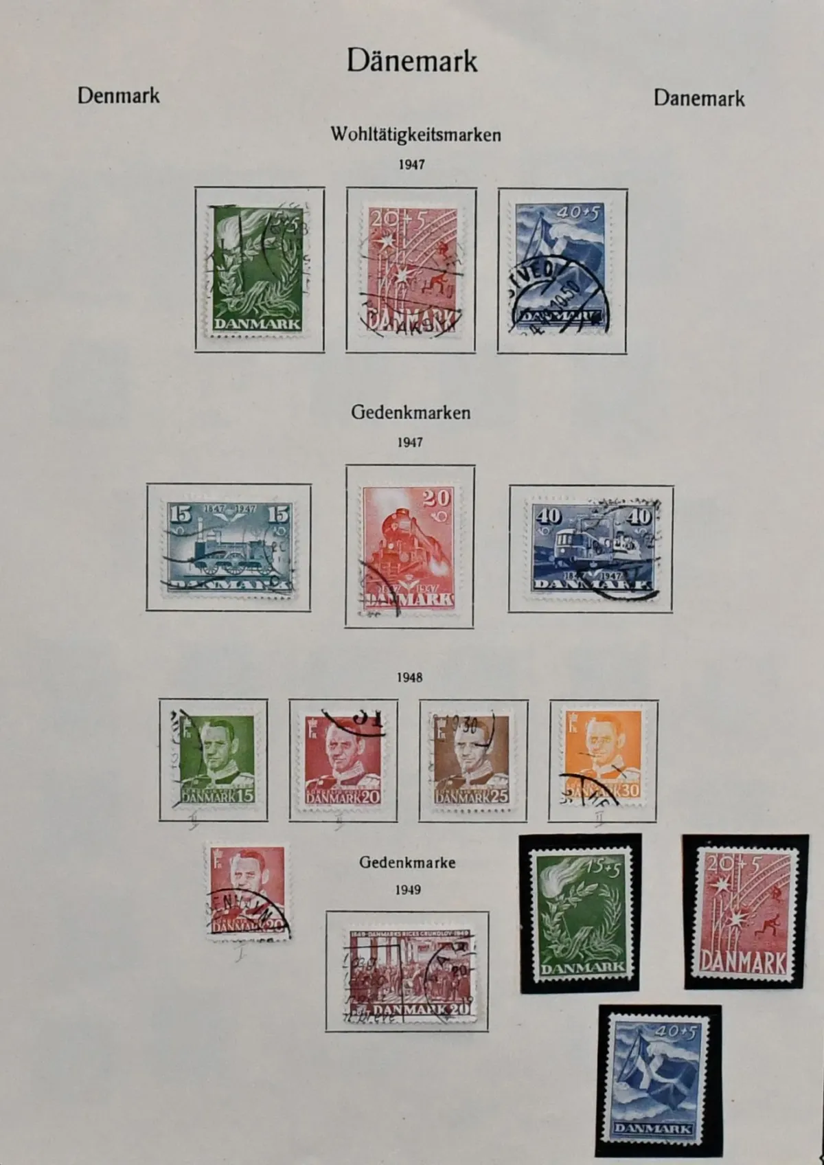 Denmark, 1945/1990, some used and especially mint never hinged collection with among others 1350,- DKK (= 180,- euros) valid face value, etc.