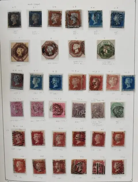 Grande-Bretagne, 1840-1967, collection de qualité, surtout oblitérée, en album, avec de nombreuses pièces maîtresses comme "Black Penny" en trois exemplaires (avec oblitérations rouge et noire en croix de Malte), n° 2, 3(3), 4 (2 et en paire), 5-7 (découpés en carré), 72-81, 82-84, 117(2) etc., ainsi que la partie timbres de service avec plusieurs valeurs de pointe comme entre autres n° 1-6, 22-25 (Mi. 2000,-), 26-31, 33, 50, 69-71 etc. Mi. 11.000,-