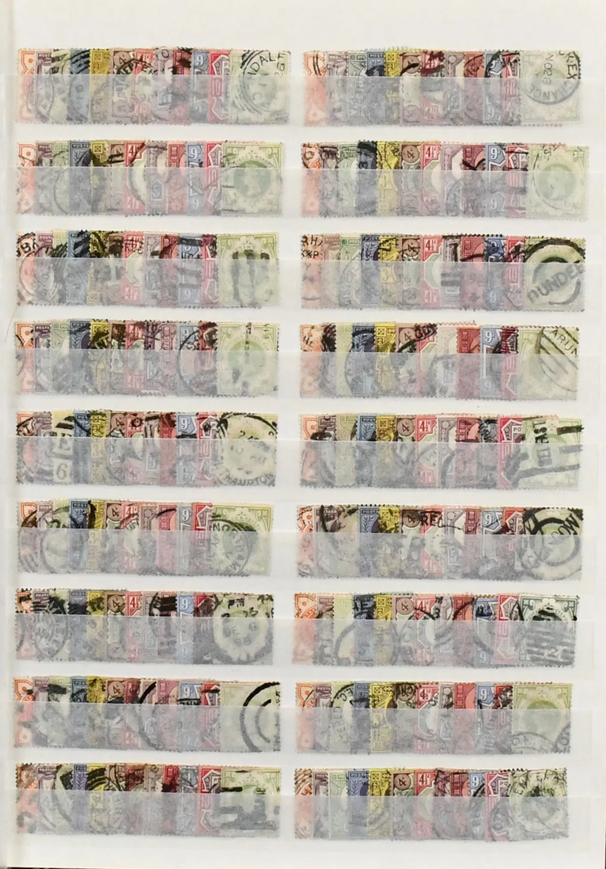 Great Britain, better nos. 86/97 neatly used per 20, as well as supplementary values nos. 100/101 per 17. Mi. 5700,-