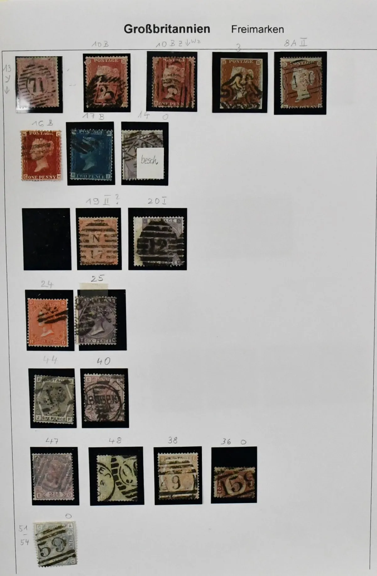 Großbritannien, 1841-2002, meist gest. Slg. auf selbstgest. Blättern im Ringbinder, dabei viel Viktoria ab Nr. 3, mit Nr. 19, 20, 25, 72-76, 78(3), 95-97, 115…