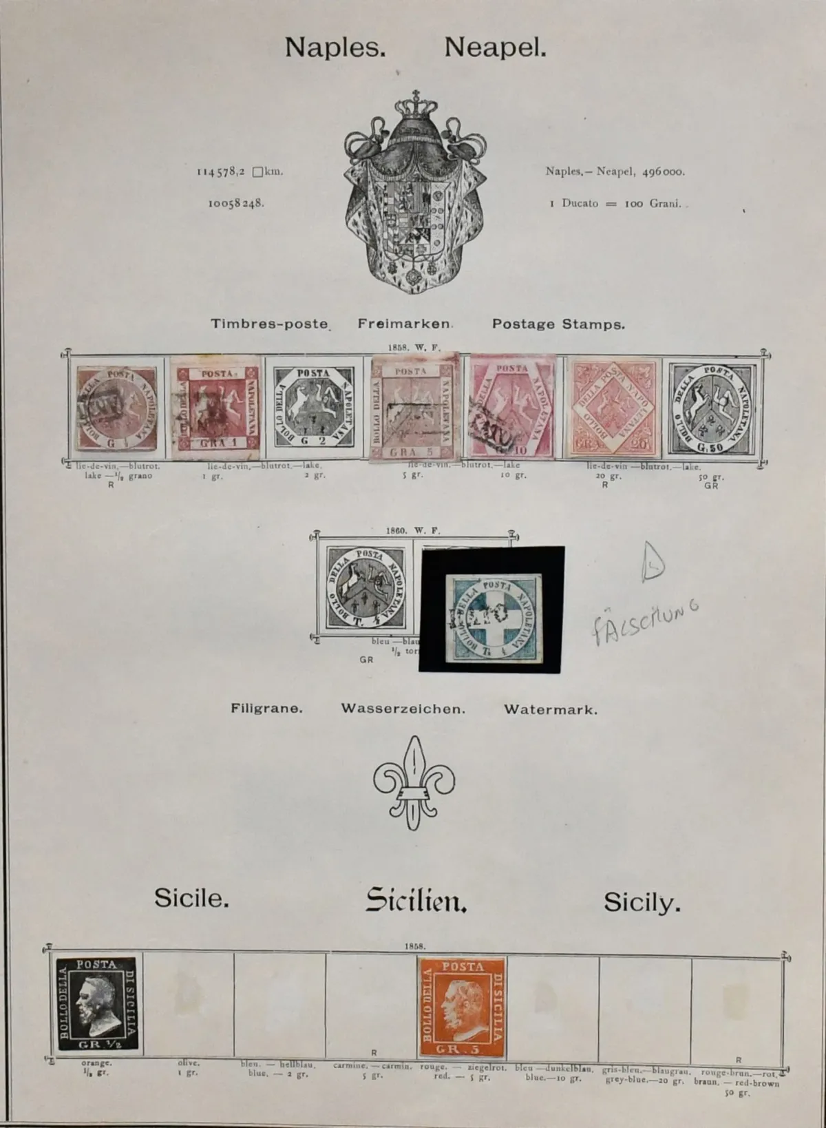 Italien, 1852-1896, meist gestempelte Sammlung in oft guter Erhaltung auf alten Albumblättern. Dabei u.a. altitalienische Staaten mit Kirchenstaat, Parma,…
