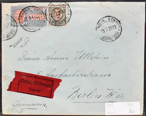 Itálie, 1855-1964, 55 výhradně lepších celin ze starého obchodního skladu z Koblenze s reálnou, často také neobvykle nízkou individuální cenou v celkové hodnotě 1767,- eur, většinou starší materiál do 30. let 20. století, s několika starými italskými státy, celinami, doporučenými zásilkami, atd. Včetně Vatikánu a Rhodosu
