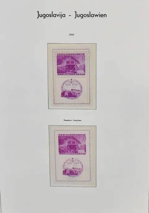 Jugoslávie, 1945-1989, kompletní ** sbírka ve dvou předtištěných albech Leuchtturm, od Bl. 3I, II, letecké páry, Bl. 4A/B, 583/86, 611/15, 616/20, 628/39, 644/52, Bl. 5 atd., dále celá moderna, povinný příplatek, služba a poštovné. Mi. 4800,-