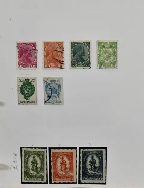 Liechtenstein, 1917-1978, převážně ražená sbírka na vlastnoručně vyrobených listech v kroužkovém pořadači, včetně mj. č. 5-8, 60, 71, 102, 106, 108-13 na leteckém doporučeném dopise, 143-47, 173-79 atd., vysoká katalogová hodnota