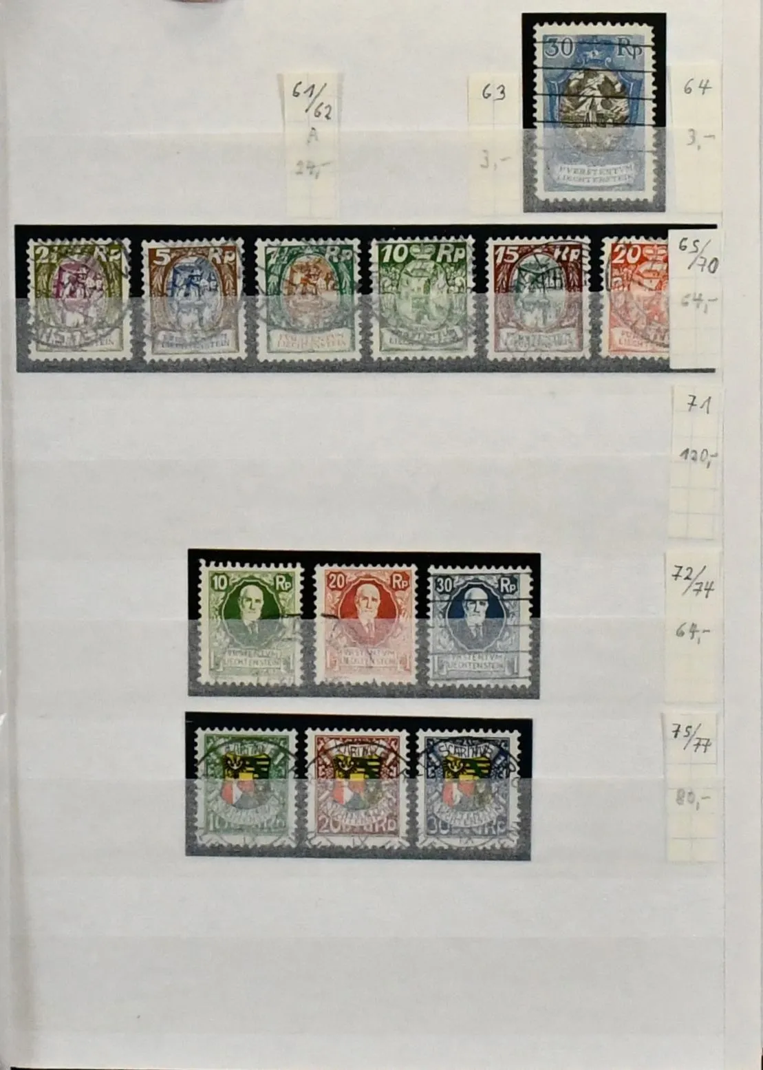 Liechtenstein, 1917/1944, czysto kasowana kolekcja lepszych i poszukiwanych wczesnych wydań od nr 4/39, z nr 65/70, 72/77, 90/93, 122/24, 148, 171/79, 183/85 itd. Mi. 1600,-
