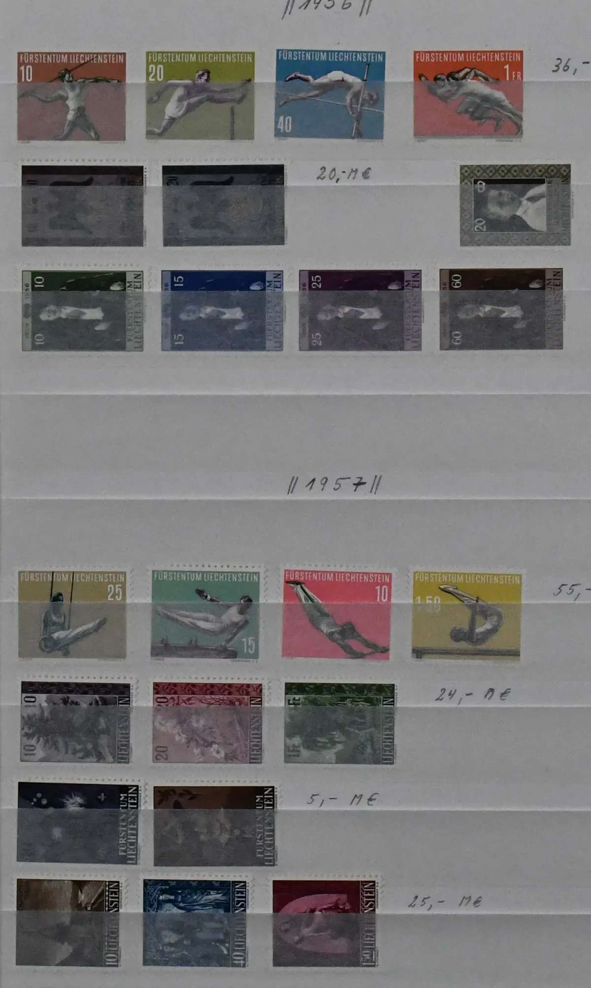 Liechtenstein, postfr. Slg. mit einigen besseren der 50er Jahre, u.a. Sport-Sätze von 1956/1958, CEPT 1960 usw., bis 1995, in zwei Alben. Mi. 1700,-
