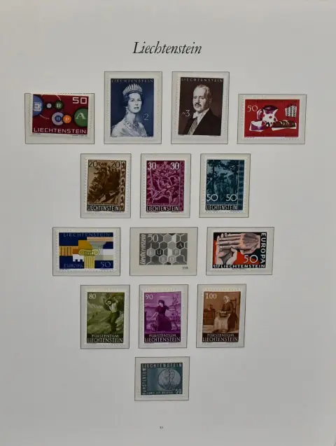 Liechtenstein, 1961/1997, complete mint collection in two pre-printed albums, plus some sheets/souvenir sheets, among others KLB no. 449, 590, 614 etc. Mi. up to 1995 1600,- plus 70,-…