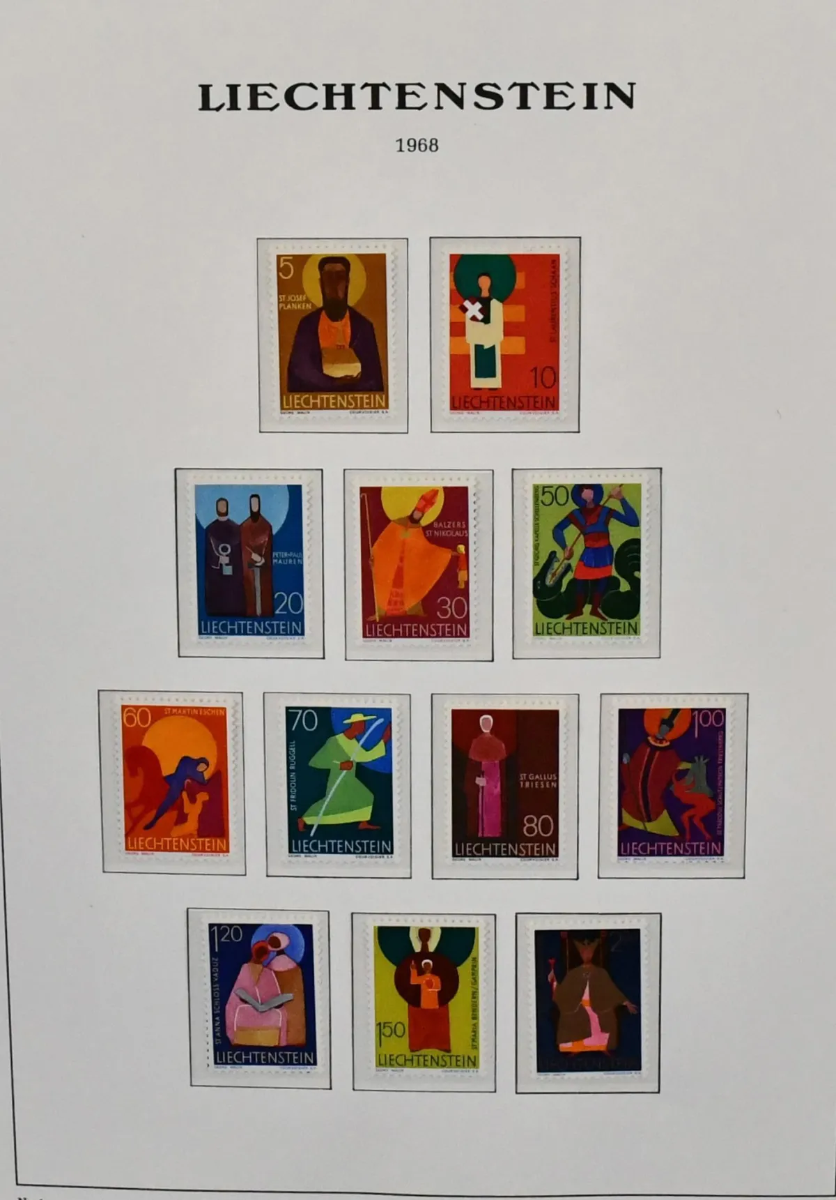 Liechtenstein, 1968/1986, complete mint collection, additionally with miniature sheets of no. 881/83 and 903, on pre-printed pages. Mi. 700,-