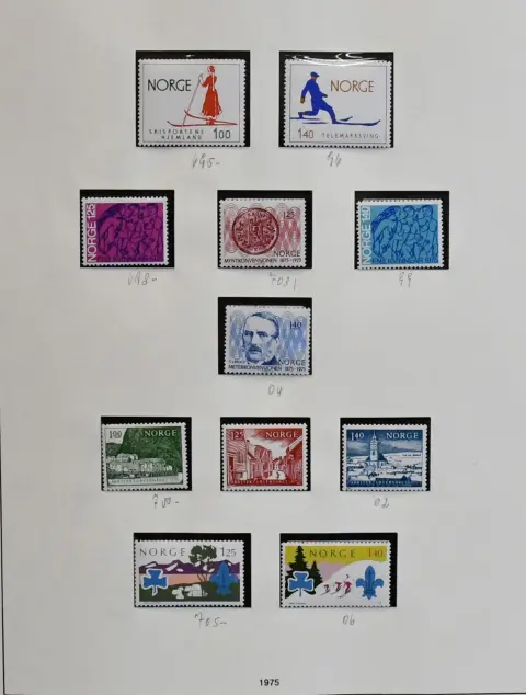 Norwegen, 1975-2000, postfrische, nahezu kpl. Slg. in zwei SAFE-Dual-Bänden, nach Hauptnummern und zusätzlich mit vielen MH und Zus.-Drucken. Mi. 1900,-