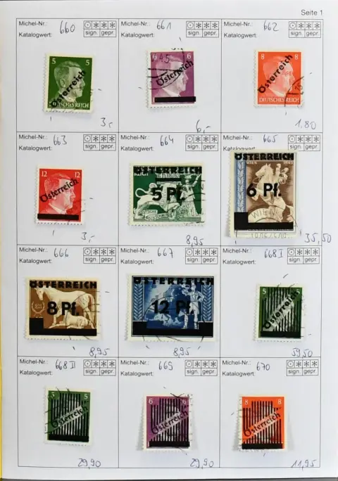 Österreich, 1945-62 (sowie Porto), gestempelte, sehr hochwertig besetzte Slg. ab Mi.-Nr. 666-67, dabei Nr. 668-73 (mit 668I/II), 674-92 kpl. (!), dito 697-749…