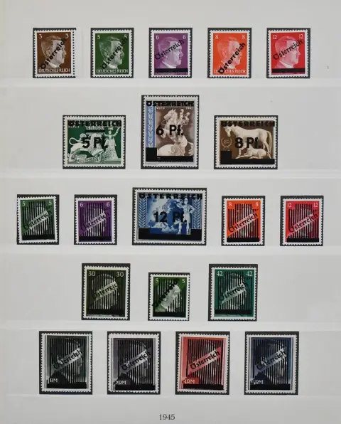 Österreich, 1945-1972, postfrische Slg. auf Lindner-T-Vordrucken, nahezu kpl., dabei Nr. 668/73, Va-Vd, Grazer Aufdrucke Nr. 674/92, Trachten, Nr. 893-926,…