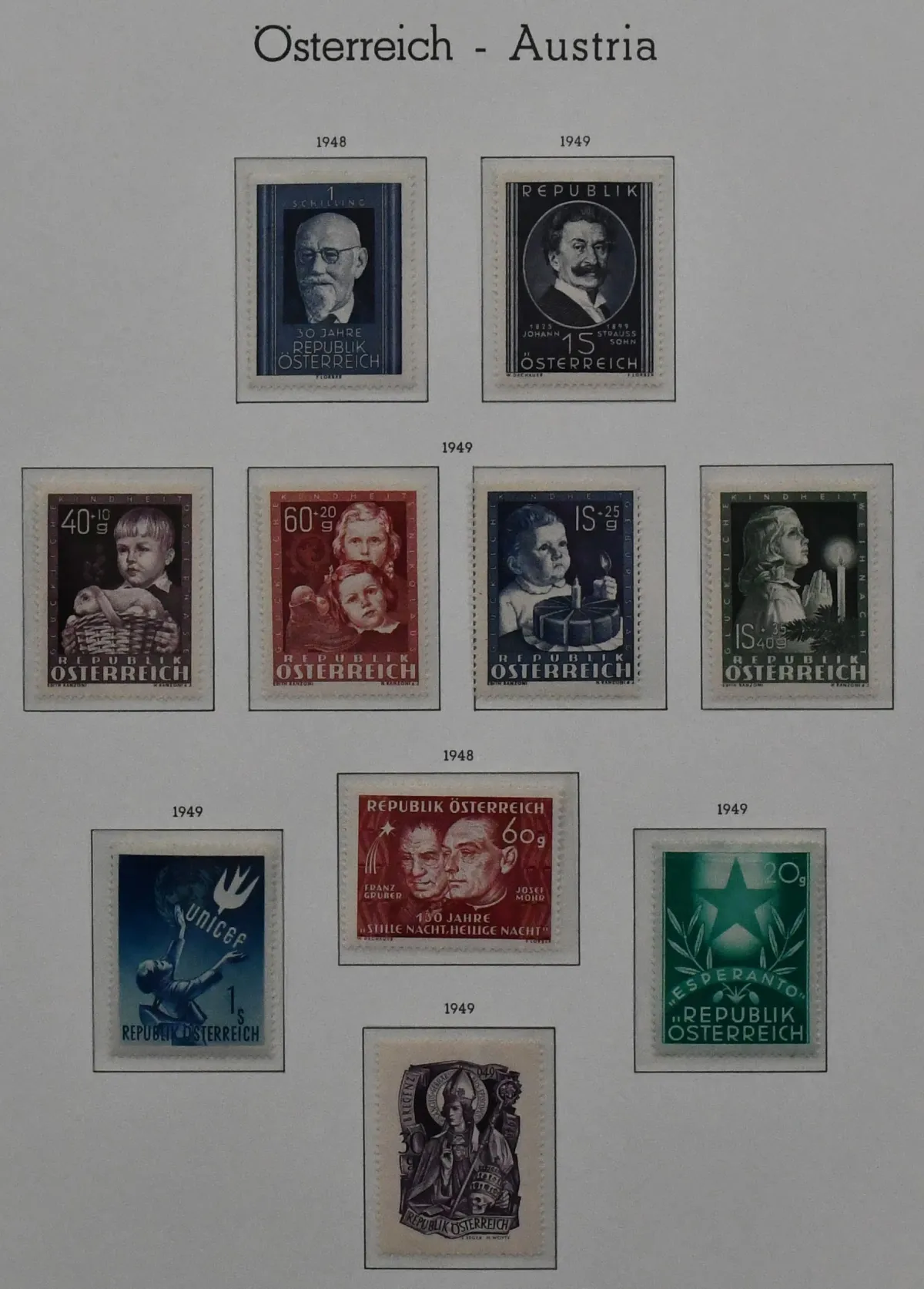 Austria, 1945/2001, extensive mint never hinged collection (initially a few values also unused) in three as-new pre-printed albums. Including some overprint values, among others...