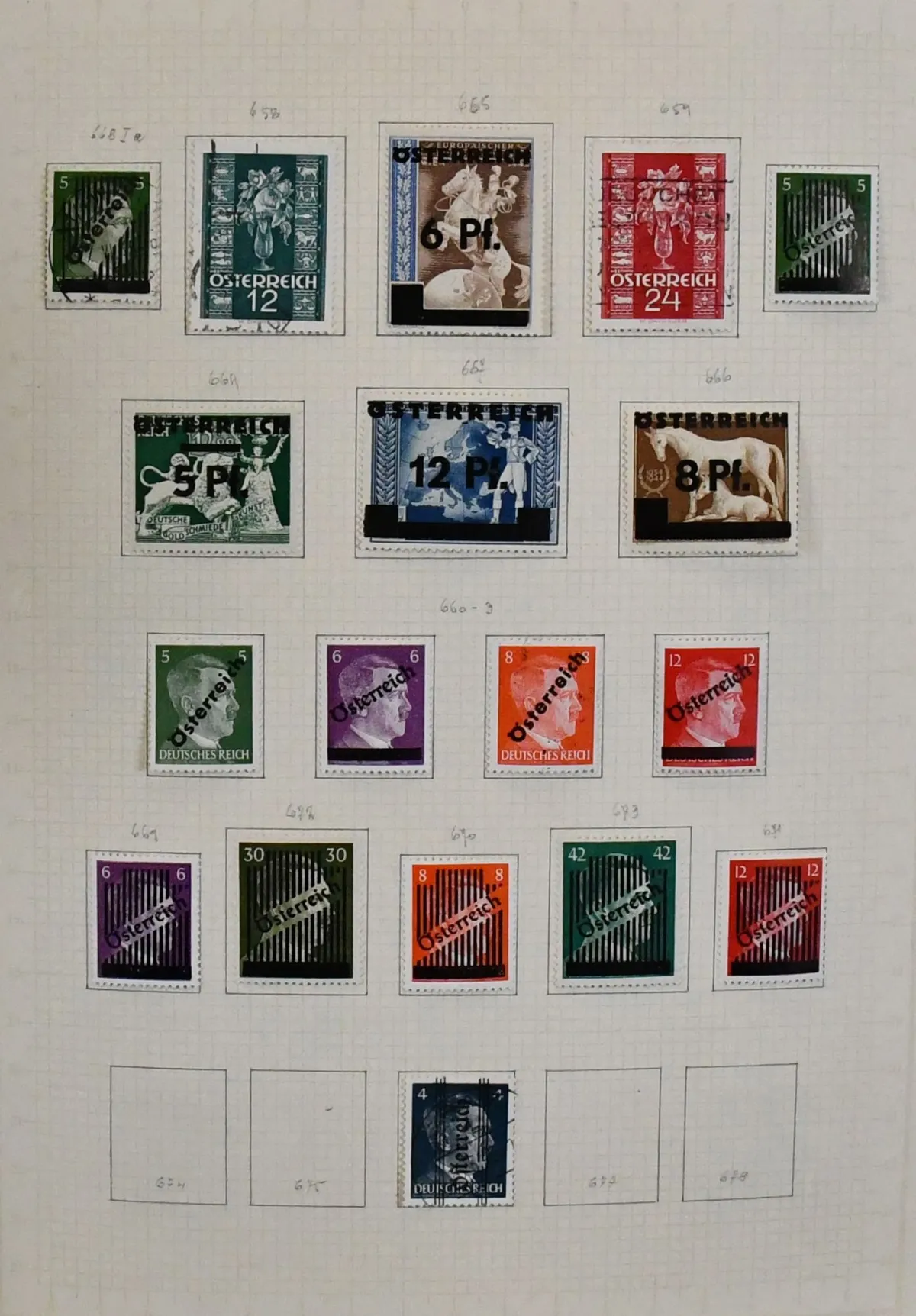 Rakousko, 1945/1985, sbírka v obou stavech, od č. 668/73, s Va/Vc, certifikováno Zenker BPP, atd., od č. 697 (bez č. 952/54, 960/63 a několika...